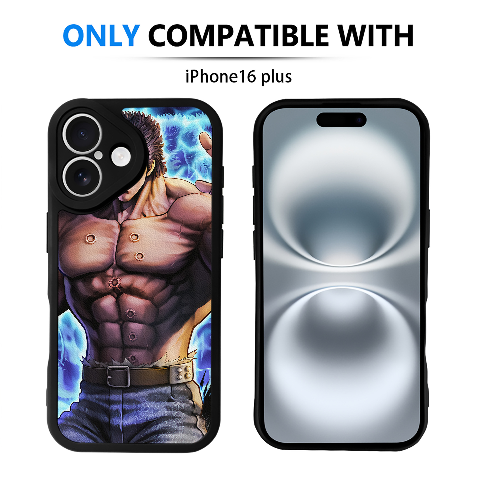 （画像用） 北斗の拳 Fist of the North Star 【iPhone 16シリーズ対応】シリコンスマホケース（レザー調） 材質：シリコン